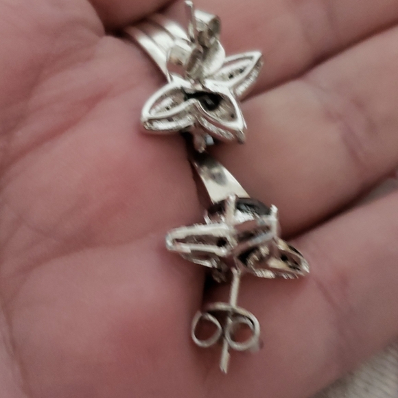 Flash Sale GENUINE MOISSANITE NATURAL BLACK EARRINGS - Picture 5 of 9